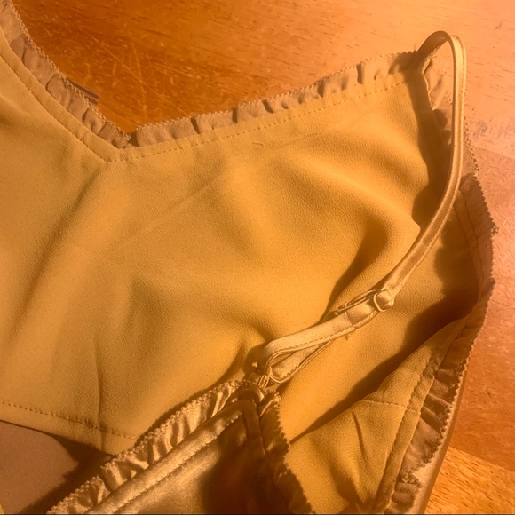 Gold Satin Ruffle Camisole - Picture 4 of 4